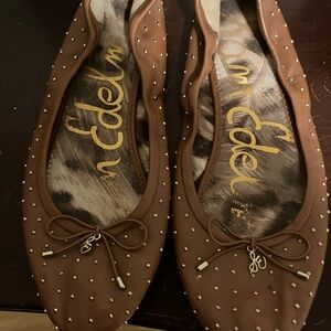 Sam Edelman Brown Studded Flats